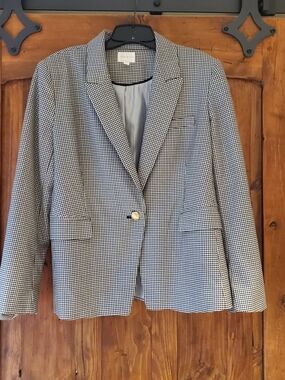 Riley & Rae Black and White Gingham Blazer